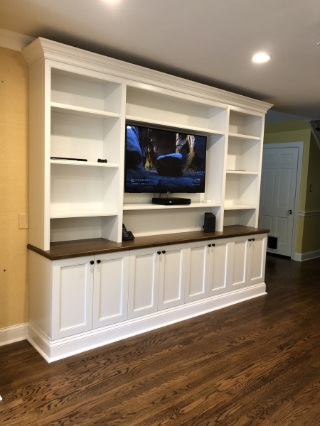 White-tv-cabinet-with-oak-countertop
